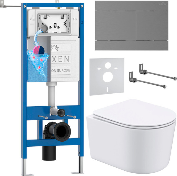 Унитаз подвесной с инсталляцией Roxen StounFix Dual Fresh 868597 - фото