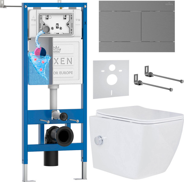 Унитаз подвесной с инсталляцией Roxen StounFix Dual Fresh 868599 - фото