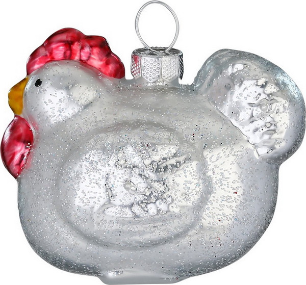 Елочная игрушка Inge's Christmas Magic / Figural Glass Ornaments Курица / 65035H120 - фото