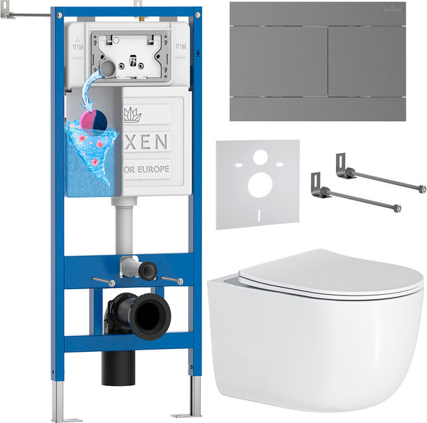 Унитаз подвесной с инсталляцией Roxen StounFix Dual Fresh 868604 - фото