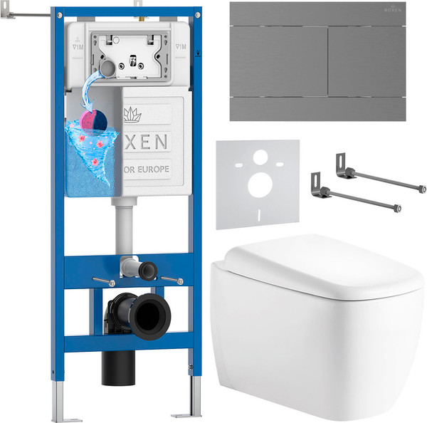 Унитаз подвесной с инсталляцией Roxen StounFix Dual Fresh 868621 - фото