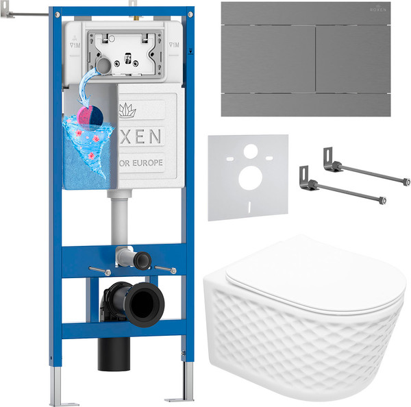 Унитаз подвесной с инсталляцией Roxen StounFix Dual Fresh 868624 - фото