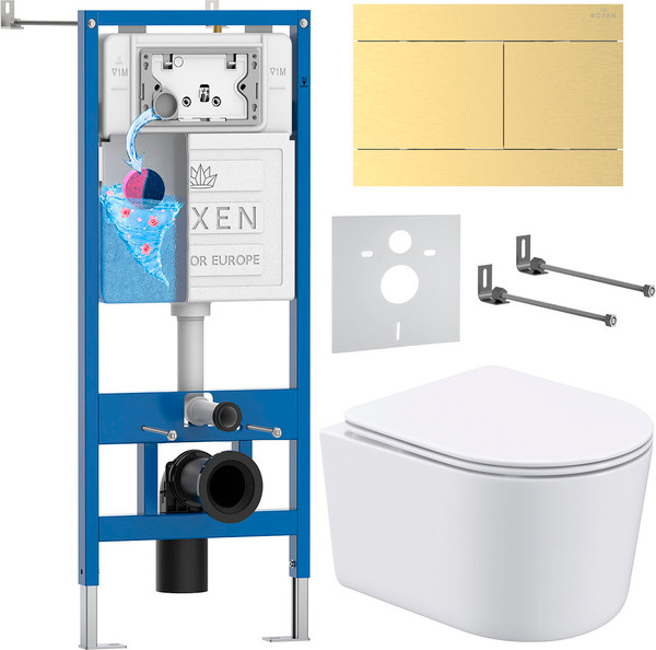 Унитаз подвесной с инсталляцией Roxen StounFix Dual Fresh 868627 - фото