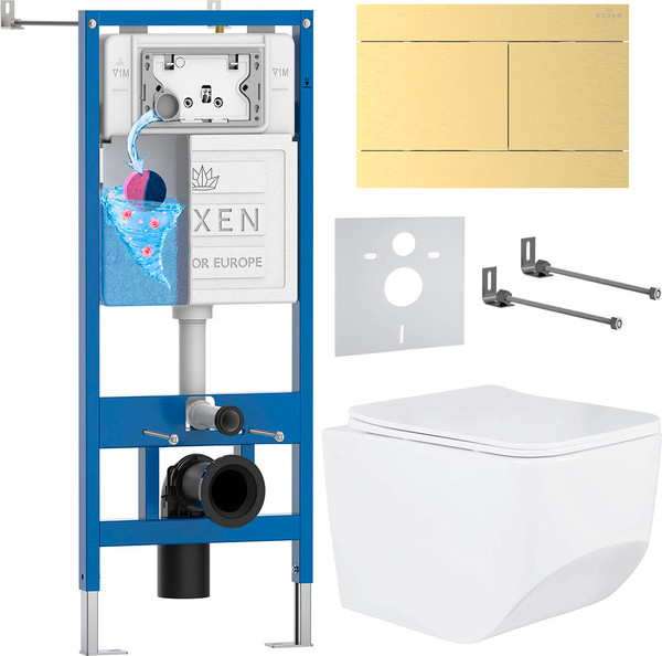 Унитаз подвесной с инсталляцией Roxen StounFix Dual Fresh 868631 - фото