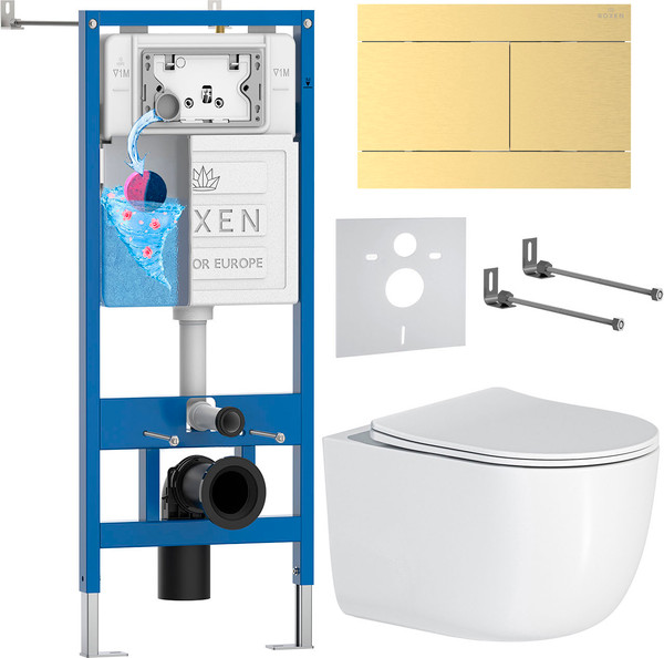 Унитаз подвесной с инсталляцией Roxen StounFix Dual Fresh 868634 - фото