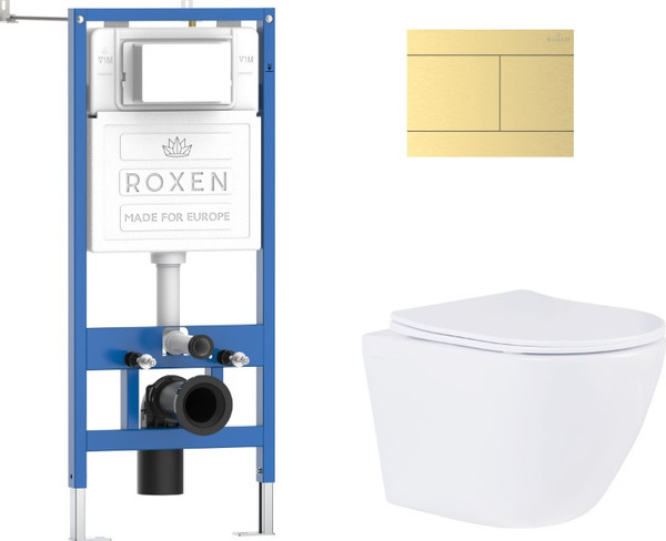 Унитаз подвесной с инсталляцией Roxen StounFix Dual Fresh 868638 - фото