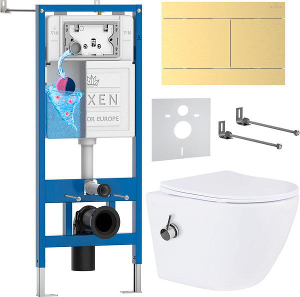 Унитаз подвесной с инсталляцией Roxen StounFix Dual Fresh 868648 - фото