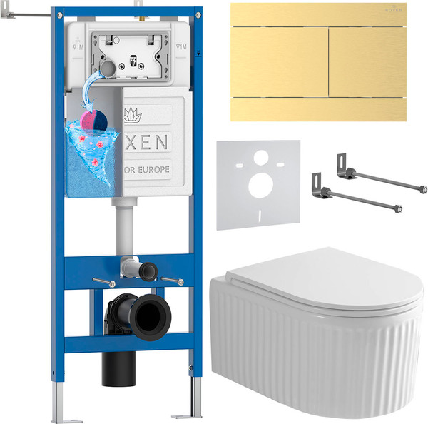 Унитаз подвесной с инсталляцией Roxen StounFix Dual Fresh 868649 - фото