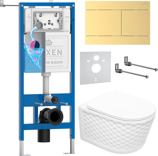 Унитаз подвесной с инсталляцией Roxen StounFix Dual Fresh 868653 - фото