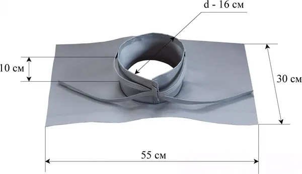 Клапан-крыша для туристического шатра ЛОТОС Огнеупорный 31х56см / 8006