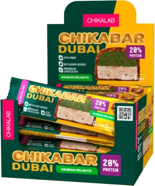 Набор протеиновых батончиков Chikalab Грецкий орех и тесто катаифи - фото