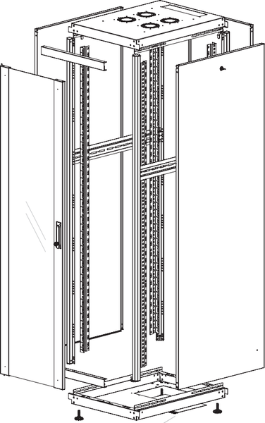 Шкаф телекоммуникационный Lande LN-DB26U6080-BL-F