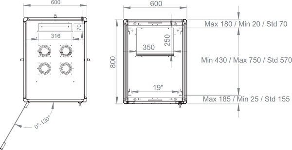 Шкаф телекоммуникационный Lande LN-DB26U6080-BL-F