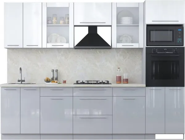 Кухонный гарнитур Интерлиния Мила Пластик 2.8 - фото