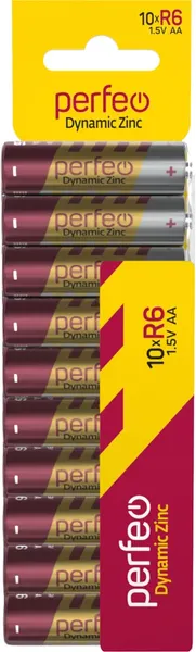 Комплект батареек Perfeo Dynamic Zinc R6/10SH Card - фото