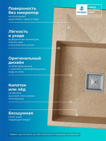 Мойка кухонная Polygran Blade 660