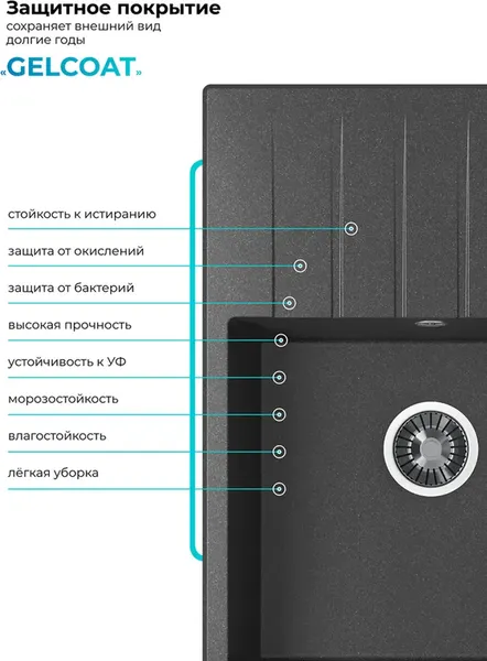 Мойка кухонная Polygran Deka 700
