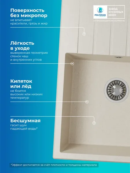 Мойка кухонная Polygran Deka 700