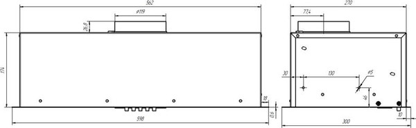 Вытяжка скрытая Elikor Cube Basic 60П-500-К3Д / 692342