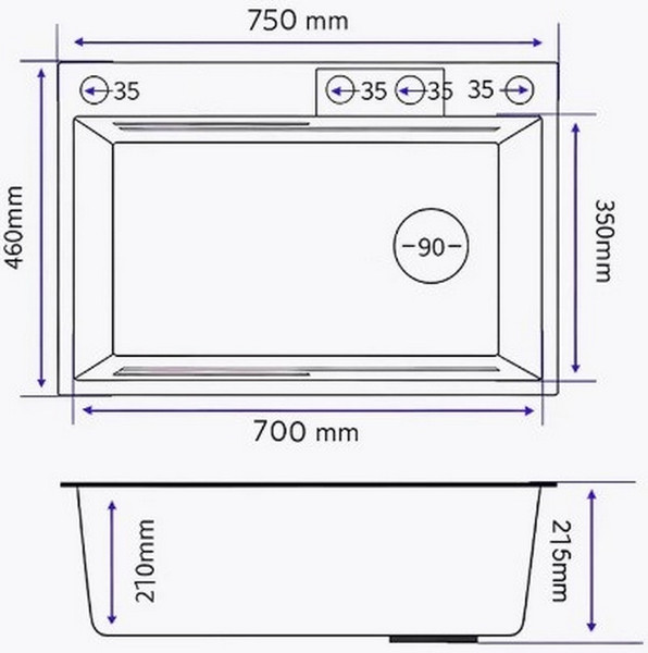Мойка кухонная со смесителем Marrbaxx B7546-R Decor / B7546-DMR