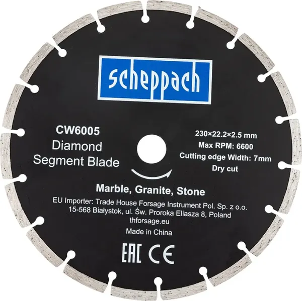 Отрезной диск алмазный Scheppach Sch-CW6005 - фото