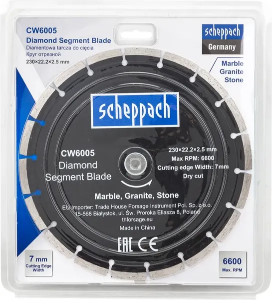 Отрезной диск алмазный Scheppach Sch-CW6005