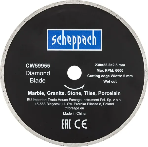 Отрезной диск алмазный Scheppach Sch-CW59955 - фото