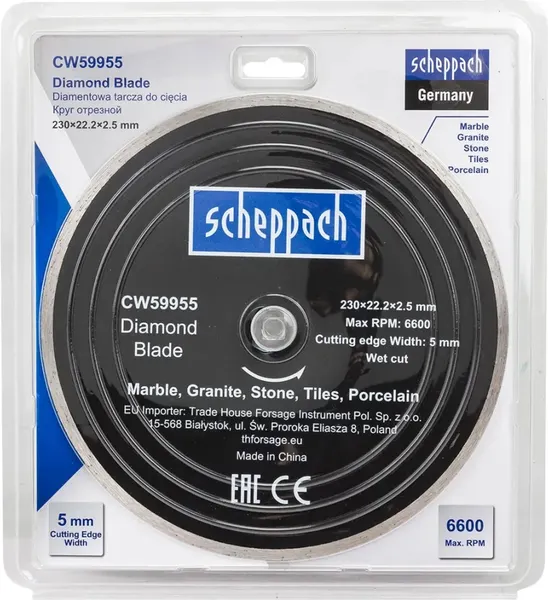 Отрезной диск алмазный Scheppach Sch-CW59955