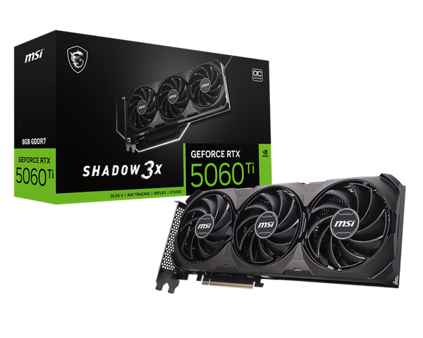 Видеокарта MSI RTX 5060 Ti 8G Shadow 3X OC Classic