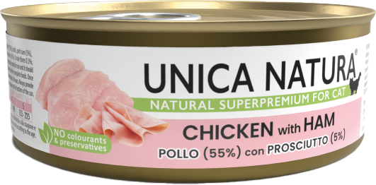 Влажный корм для кошек Unica Natura курица с ветчиной - фото