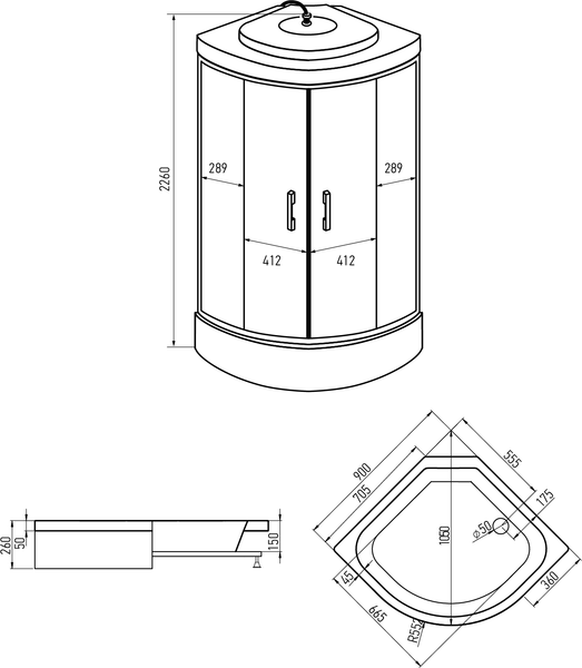 Душевая кабина Erlit ER350926-C2-RUS