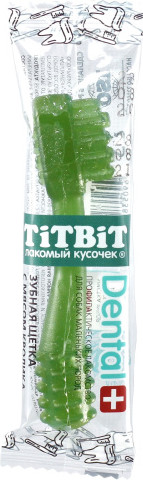 Лакомство для собак TiTBiT Dental+ Зубная щетка с мясом кролика / 19887 - фото