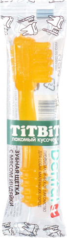 Лакомство для собак TiTBiT Dental+ Зубная щетка с мясом индейки / 19863 - фото