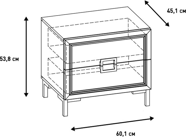 Прикроватная тумба Ангстрем Дольче спальня ДЛ-305.03 исп.3