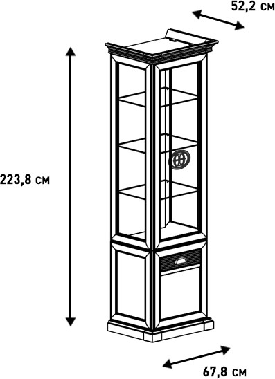 Шкаф с витриной Ангстрем Изотта гостиная ИТ-224.29 исп.29