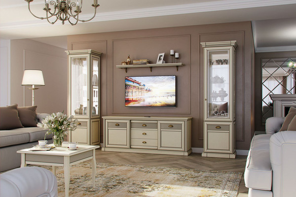 Шкаф с витриной Ангстрем Изотта гостиная ИТ-224.29 исп.29