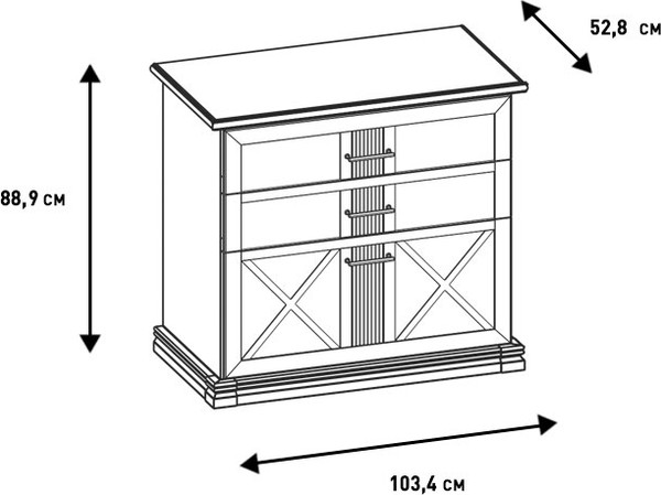 Комод Ангстрем Кантри спальня КА-101.11 (Я16) исп.27