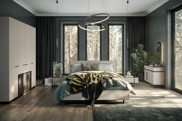 Двуспальная кровать Ангстрем Милагро спальня с ПМ Малага-811.26 (М)