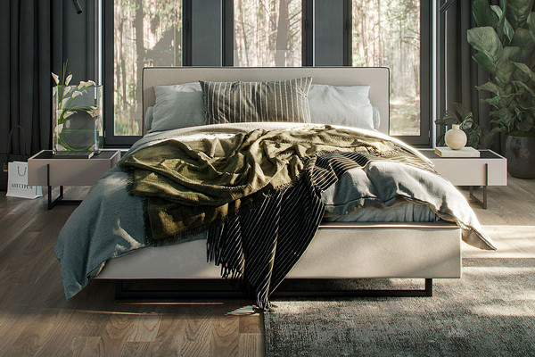 Двуспальная кровать Ангстрем Милагро спальня с ПМ Малага-811.26 (М)