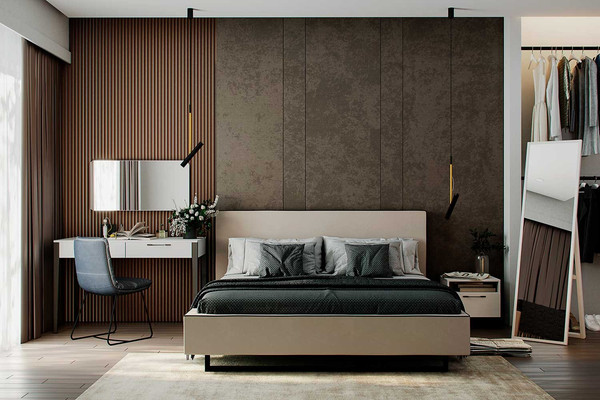 Двуспальная кровать Ангстрем Милагро спальня с ПМ Малага-811.26 (М)