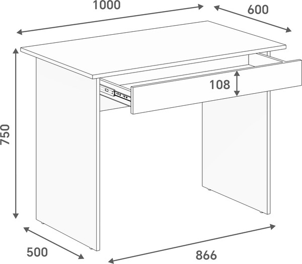 Письменный стол Кортекс-мебель Эльф 100-1ш