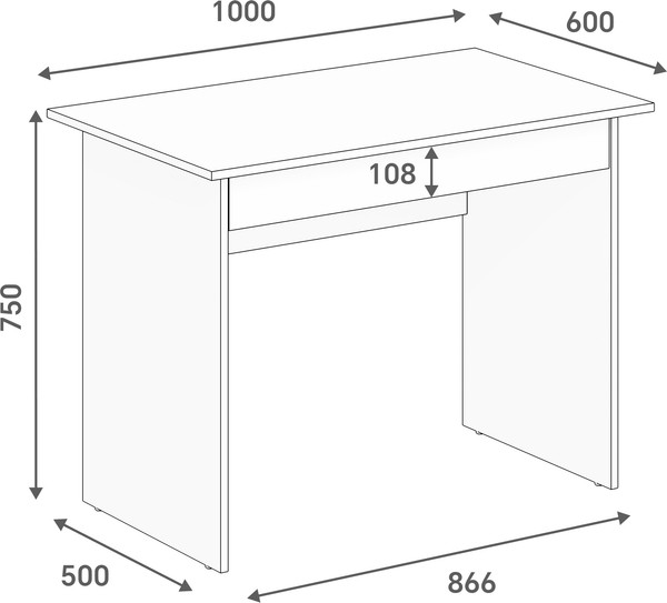 Письменный стол Кортекс-мебель Эльф 100-1ш