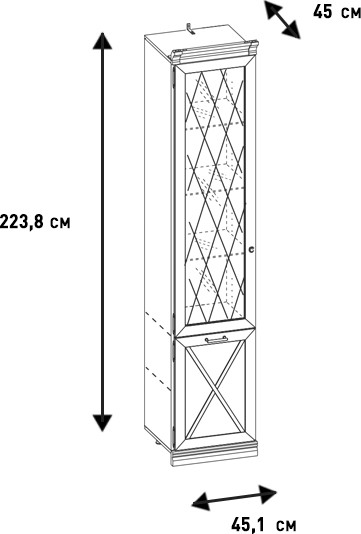 Шкаф-пенал Ангстрем Кантри гостиная КА-214.25 (БФ) исп.23