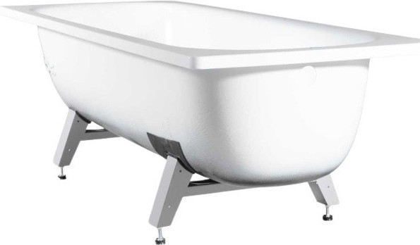 Ванна стальная ВИЗ Antika 105x65 / А-10901 (белая орхидея, с опорной подставкой без ранта)