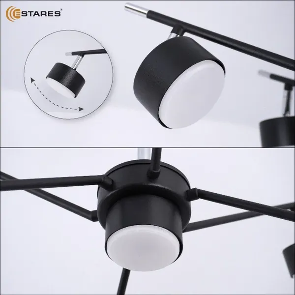 Люстра Estares Atena 7хGX53 R-750x350-BLACK/CHROME-220-IP20