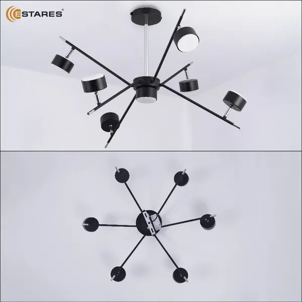 Люстра Estares Atena 7хGX53 R-750x350-BLACK/CHROME-220-IP20