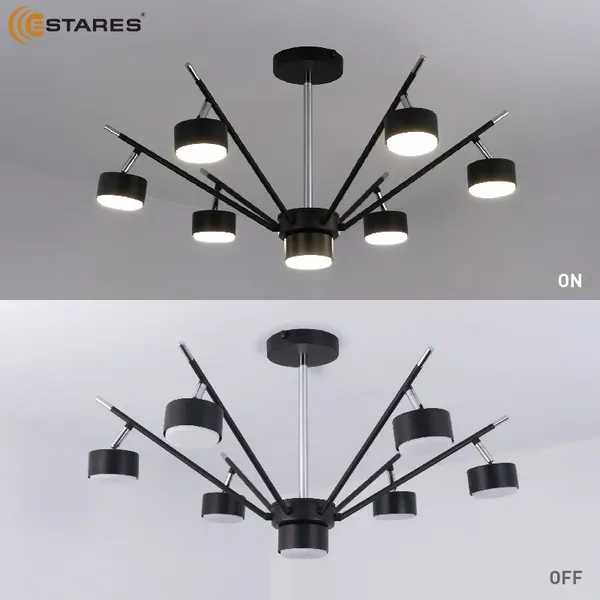 Люстра Estares Atena 7хGX53 R-750x350-BLACK/CHROME-220-IP20