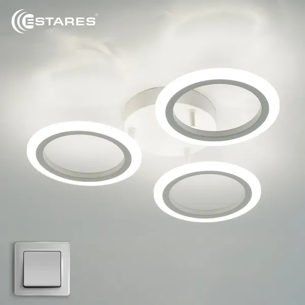 Люстра Estares Maria 80W 3R-ON/OFF(IRC)-390x90-WHITE/WHITE-220-IP20 - фото