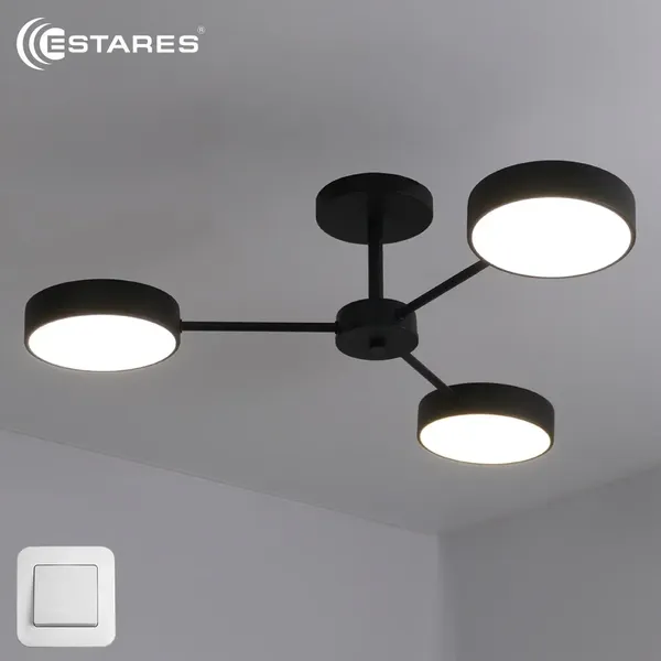 Люстра Estares Mateo 45W 3R-ON/OFF-686x165-BLACK/WHITE-220-IP20 - фото