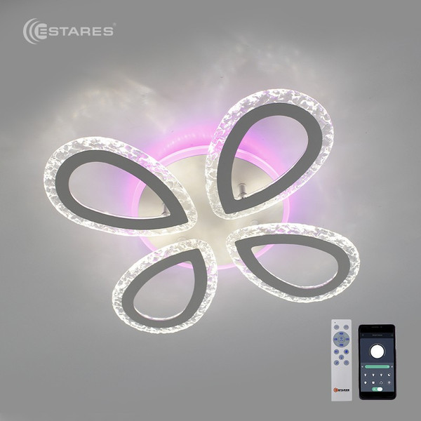 Люстра Estares Agata Ice RGB 54W+15W 4R-APP-501X86-WHITE/CLEAR-220-IP20 - фото